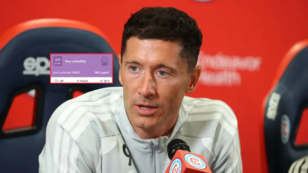 Dym z pożarów w Kanadzie pogorszył jakość powietrza w Chicago przed debiutem Lewandowskiego